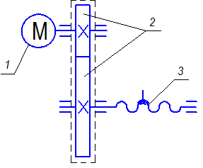 Схема привода с редуктором